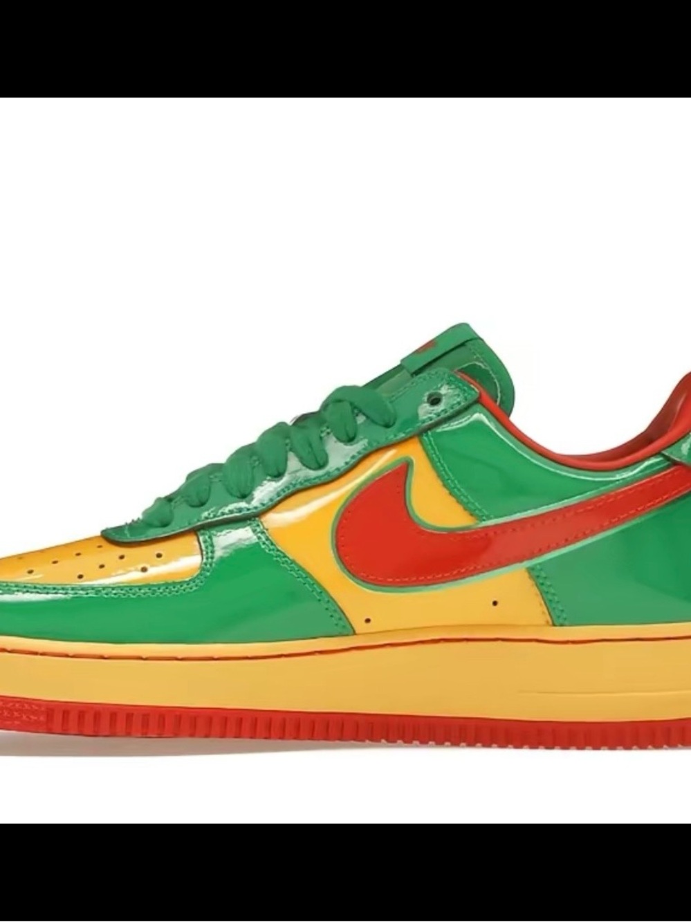 Nike Men’s Green/Yellow/Red Low-Top Sneaker - Gloss Finish